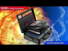 Boîte d'organisateur de documents ignifuge et imperméable à l'eau Boîte de stockage de fichiers de grande capacité avec verrou, certificat