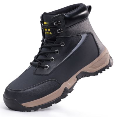 Men's High-Top Safety Work Shoes SRC Non-Slip Steel Toe Puncture-Resistant Water-Resistant Soft Sole Protective Footwear