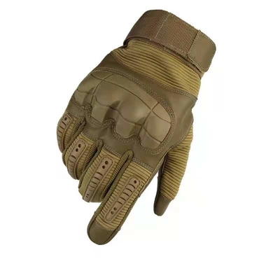 Synthetic Outdoor Tactical Gear Glove Anti Skid Khaki Nylon Micro Fiber