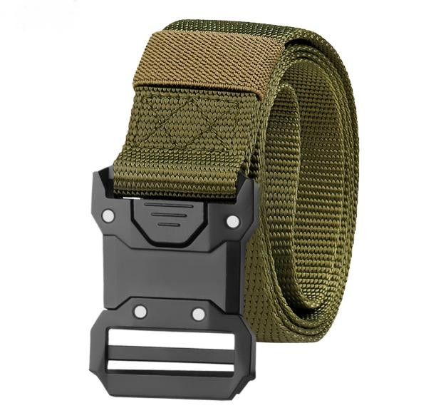 Ceinture tactique pour hommes en nylon tissé en extérieur Ceinture de travail avec boucle en alliage